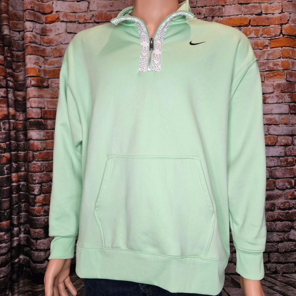 Nike Dri-FIT Half Zip Pullover Sweatshirt Mint Green CU5710-390 Womens Large